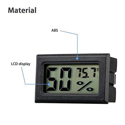 Veanic 4-Pack Mini Digital Electronic Temperature Humidity Meters Gauge Indoor Thermometer Hygrometer LCD Display Fahrenheit (℉) for Humidors, Greenhouse, Garden, Cellar, Fridge, Closet