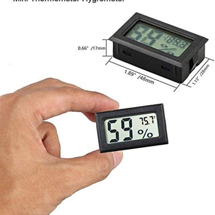 Veanic 4-Pack Mini Digital Electronic Temperature Humidity Meters Gauge Indoor Thermometer Hygrometer LCD Display Fahrenheit (℉) for Humidors, Greenhouse, Garden, Cellar, Fridge, Closet