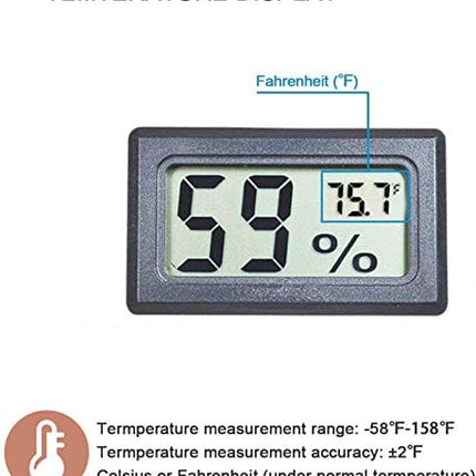 Veanic 4-Pack Mini Digital Electronic Temperature Humidity Meters Gauge Indoor Thermometer Hygrometer LCD Display Fahrenheit (℉) for Humidors, Greenhouse, Garden, Cellar, Fridge, Closet