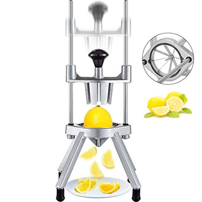Happybuy 8-Section Commercial Easy Wedger Stainless Steel Blade Fruit Lime Slicer, Lemon Cutter 8 Wedges for Bar Restaurant