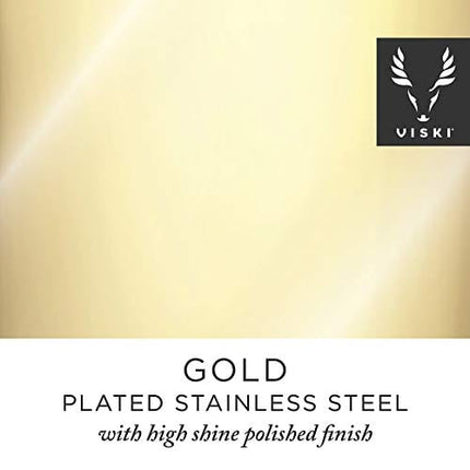 Viski Hawthorne and Bartending Strainer - Stainless Steel Bar Cocktail Strainer for Drinks with Handles, Gold