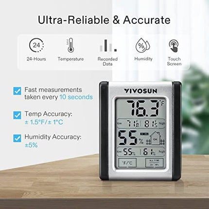 VIVOSUN Digital Indoor Hygrometer Grow Tent Thermometer, Temperature and Humidity Monitor Meter for Plants, Indoor, Home, Office