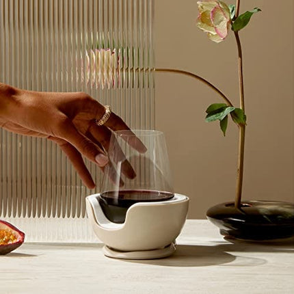 VoChill Stemless Wine Glass Chiller | Keep the Chill In Your Glass | New Wine Accessory | Separable & Refreezable Chill Cradle | Actively Chills Stemless Glassware | Quartz, Pair Stemless