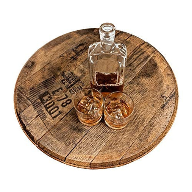 Bourbon Barrel Head - Authentic Distillery Stamped - Used to Age Spirits and Upcycled by WhiskeyMade - Beautiful Home Decoration - Made in the USA (Lazy Susan)
