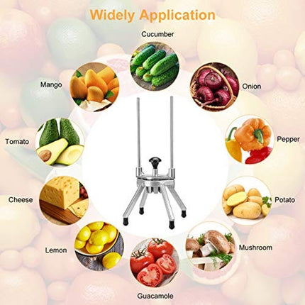 WICHEMI Commercial Lemon Cutter Easy Wedger Stainless Steel Fruit Lime Slicer Vegetable Chopper Dicer 8 Wedger for Lemons Limes Tomatoes Potatoes