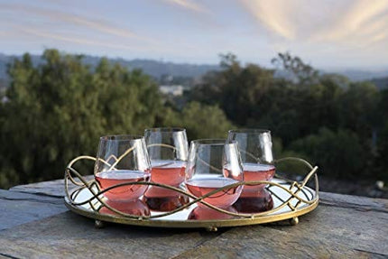 Wine Outside Unbreakable Wine Glasses Dishwasher-Proof | Set of 4 | 18 oz. Elegant Plastic Stemless Wine Glass | Reusable | Ideal for Homes & Bars | Outdoors Camping, Beach, Picnic ● Indestructible