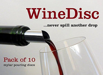 WineDisc The Original - Drop Stopping Flexible Pour Spout (10) Silver