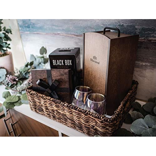 Boxed Wine Wood Case by Winewood | Hazelnut Color | Fits 3 Liter Boxes of Wine | Holder, Dispenser, Cover for Boxed Wine