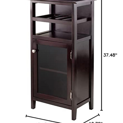 Winsome Alta Wine Storage, Espresso, 19.13"W x 37.48"H x 12.72"D