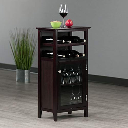 Winsome Alta Wine Storage, Espresso, 19.13"W x 37.48"H x 12.72"D