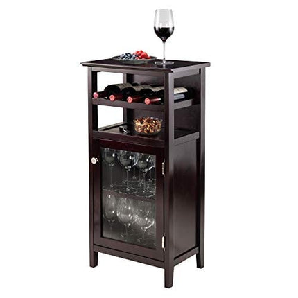 Winsome Alta Wine Storage, Espresso, 19.13"W x 37.48"H x 12.72"D