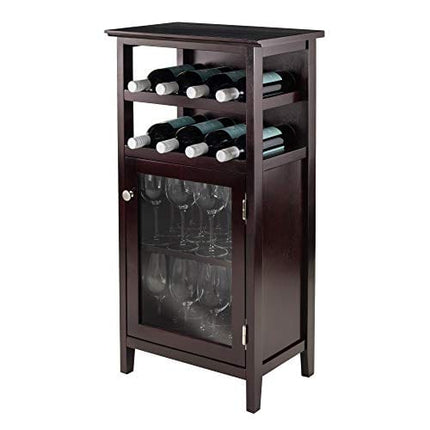 Winsome Alta Wine Storage, Espresso, 19.13"W x 37.48"H x 12.72"D