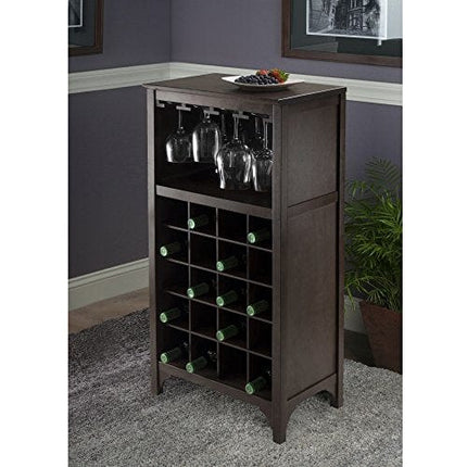 Winsome Ancona Wine Storage, Dark Espresso