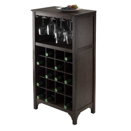 Winsome Ancona Wine Storage, Dark Espresso