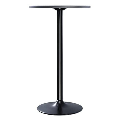 Winsome Obsidian Pub Table Round Black Mdf Top with Black Leg And Base - 23.7-Inch Top, 39.76-Inch Height