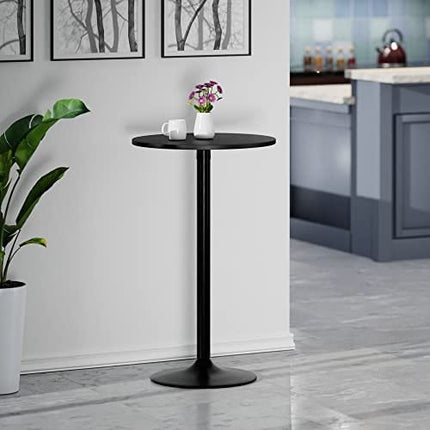 Winsome Obsidian Pub Table Round Black Mdf Top with Black Leg And Base - 23.7-Inch Top, 39.76-Inch Height