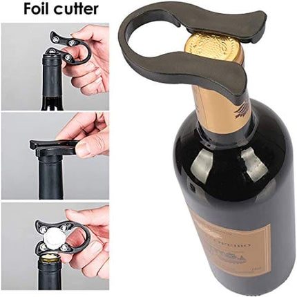Wine Bottle Opener Corkscrew Set, WITANHURST Wine Opener Kit with Foil Cutter, Wine Pourer and Extra Spiral, Elegant Lever System Corkscrew Set Wine Bottle Opener