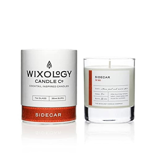 Wixology Cocktail Inspired Bourbon Candle - Sidecar Scent - Coconut and Soy Blended Wax - Hand Poured in Re-Usable Rocks Glass - Made in Kentucky - 7 oz