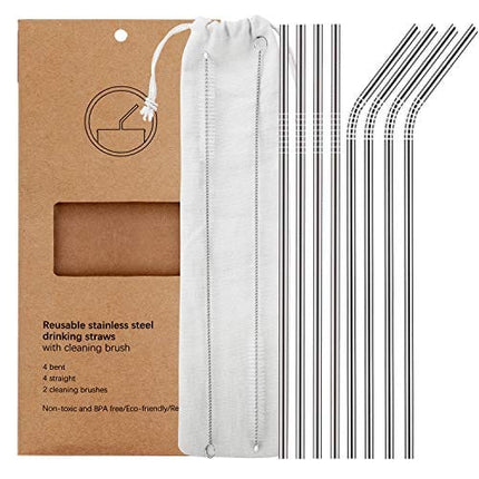 Yihong Reusable Metal Straws, Set of 8