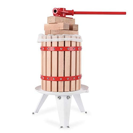 YUDA Upgraded 1.6 Gallon (6L) Manual Fruit Wine Press w/8 Blocks 100% Nature Oak, Cider Apple Grape Berries Crusher Juice Maker