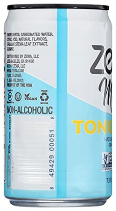 ZEVIA, SODA, TONIC WATER, ZERO CAL - 7.5 Fl Oz (Pack of 24)