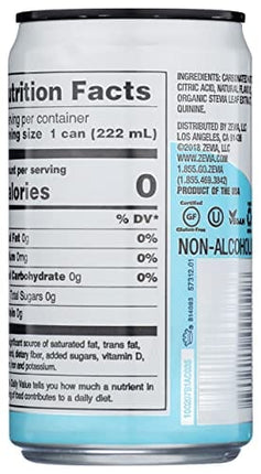 ZEVIA, SODA, TONIC WATER, ZERO CAL - 7.5 Fl Oz (Pack of 24)