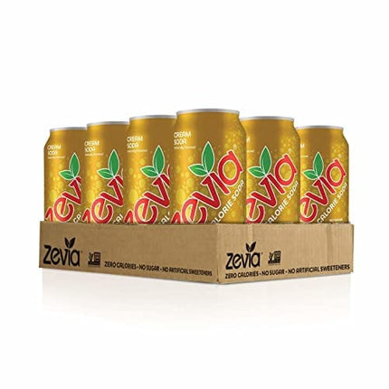 Zevia Zero Calorie Cream Soda, 16 Ounce Cans (Pack of 12)