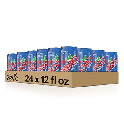 Zevia Zero Calorie Soda, Cherry Cola, 12 Ounce Cans (Pack of 24)