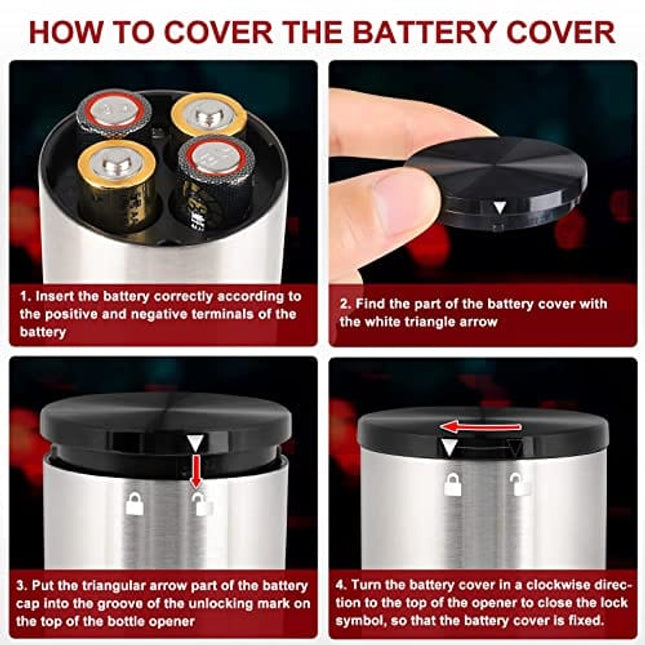 Zupora Electric Wine Opener Set, Portable Battery Operated Automatic Wine Bottle Corkscrew with Foil Cutter, Vacuum Seal Stopper and Wine Pourer, Perfect Holiday Gift for Wine Lovers Friends Family