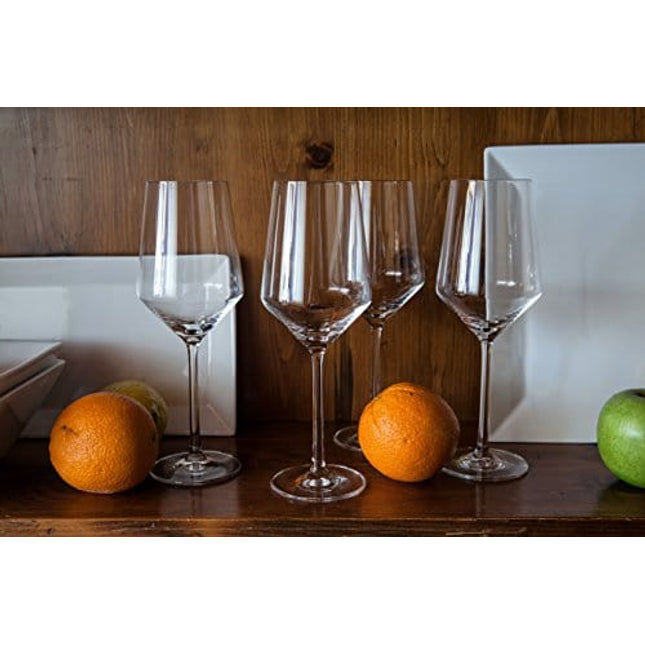 Zwiesel Glas Pure Tritan Crystal Stemware Collection Glassware, 4 Count (Pack of 1), Cabernet/All Purpose, Red or White Wine Glassy, 18.2oz