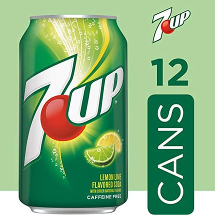7UP Lemon Lime Soda, Naturally Flavored and Caffeine Free, 12 Fl Oz Cans (pack of 12)
