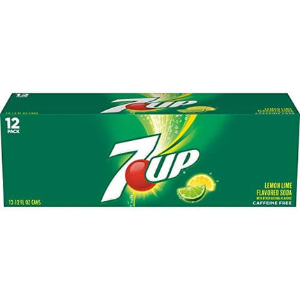 7UP Lemon Lime Soda, Naturally Flavored and Caffeine Free, 12 Fl Oz Cans (pack of 12)