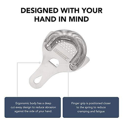 Hawthorne Cocktail Strainer - Stainless Steel Strainer for Professional Bartenders and Mixologists