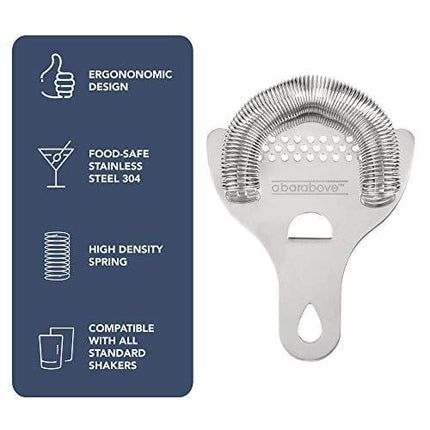Hawthorne Cocktail Strainer - Stainless Steel Strainer for Professional Bartenders and Mixologists