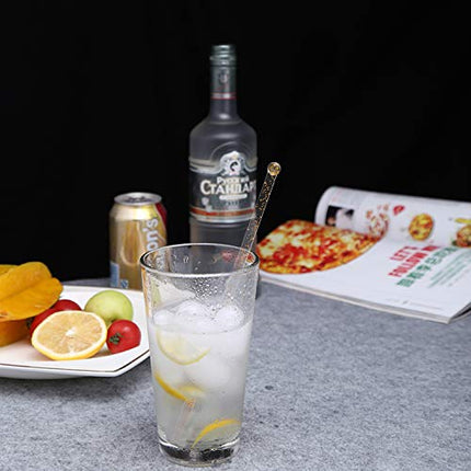 Aboat 120 Pieces 7.3 Inch Plastic Round Top Swizzle Sticks, Crystal and Gold