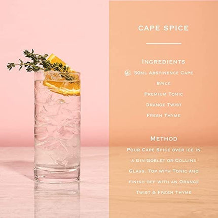 Abstinence Spirits Cape Spice | Award Winning Alcohol-Free Spirit | Calorie-free, Sugar-free | 750ml