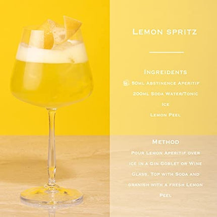 Abstinence Spirits Lemon Aperitif | Award Winning Non-Alcoholic Spirit | 750ml
