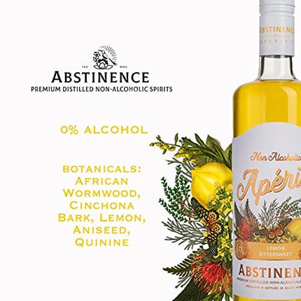 Abstinence Spirits Lemon Aperitif | Award Winning Non-Alcoholic Spirit | 750ml