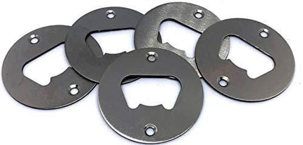 10 Pack Stainless Steel Round Bottle Opener Inset Kit Hardware Parts