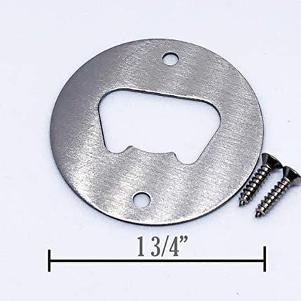 10 Pack Stainless Steel Round Bottle Opener Inset Kit Hardware Parts