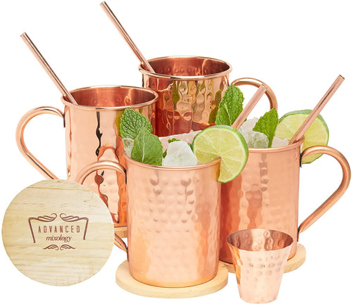 Classic Moscow Mule Mugs - Gift Set of 4 (16oz)