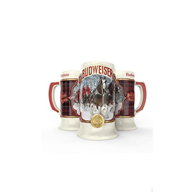 2021 Budweiser Plaid Holiday Christmas Stein