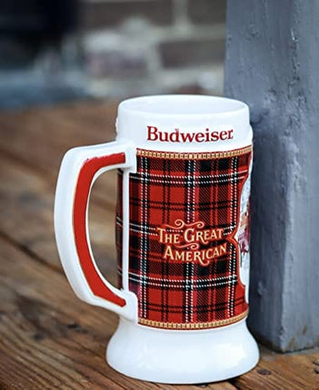 2021 Budweiser Plaid Holiday Christmas Stein