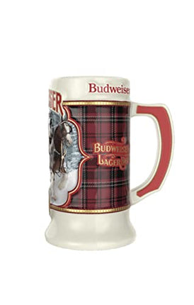 2021 Budweiser Plaid Holiday Christmas Stein