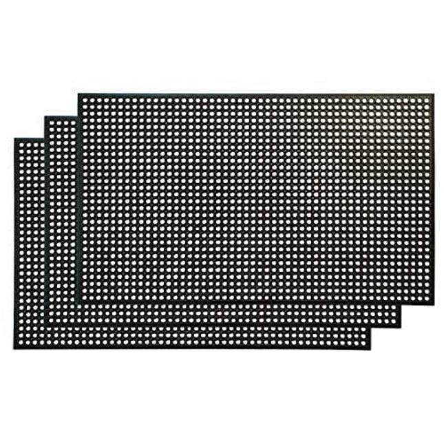 (3) Erie Tools 3x5 Rubber Drainage Floor Mat 36in. x 60in. Anti-Fatigue Anti-slip