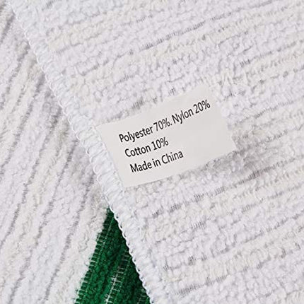 UTowels Premium 24 Pack White with Green Stripe Bar Mop Microfiber Towels for Home, Kitchen, Restaurant Cleaning (White/Green Stripe, 14inx18in)