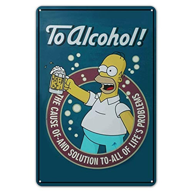 Agedsign The Simpsons Vintage Metal Tin Homer Beer Poster Retro Duff Sign Custom Metal Sign Bar Cafe Restaurant Home Decor 8 x 12 inches