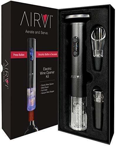 AirVi Electric Wine Opener Kit and Gift Box, Professional Wine Accessories, Automatic Corkscrew, Aerator, Foil Cutter, Wine Stopper