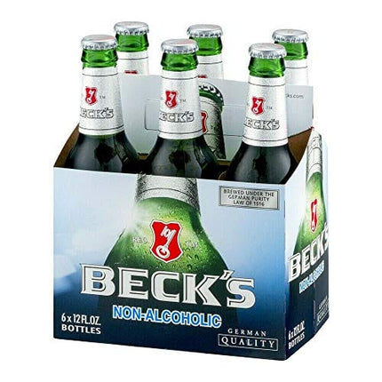 Malt Beverage Beck's German Non Alcoholic Beer 1 Pack of 6 Glass Bottles 12 fl.oz/354ml بكس بيرة بدون كحول