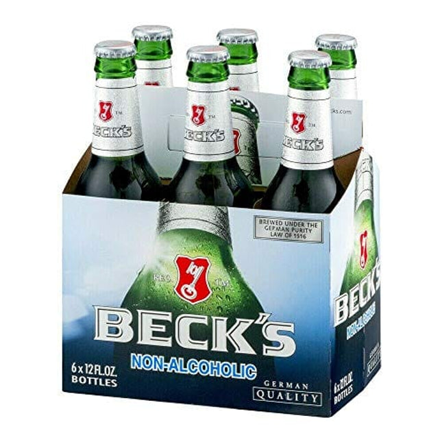 Malt Beverage Beck's German Non Alcoholic Beer 1 Pack of 6 Glass Bottles 12 fl.oz/354ml بكس بيرة بدون كحول